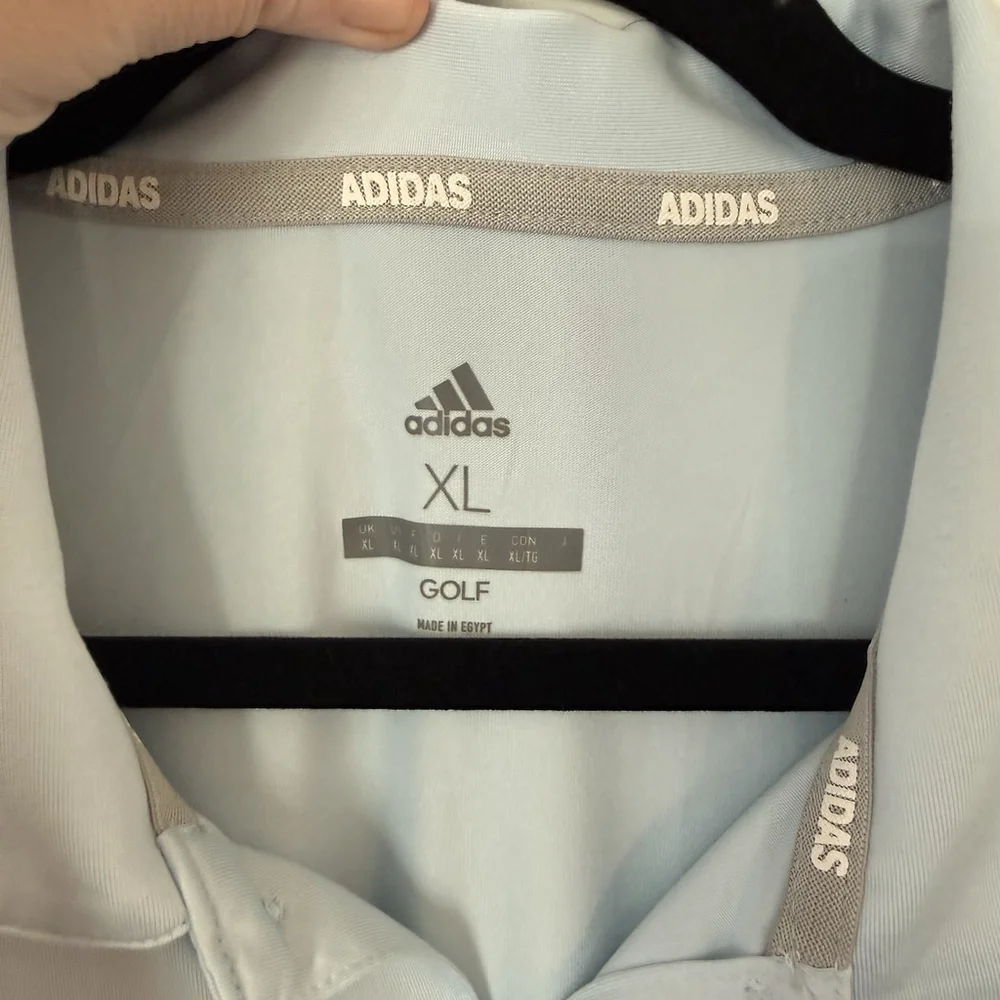 Men’s Adidas Performance Short Sleeve Golf Polo XL Pale Blue